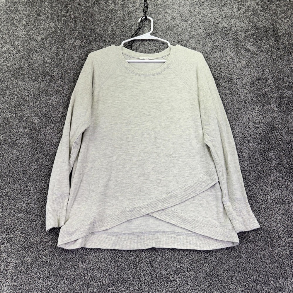 Workshop Republic Clothing Top Tunic Womens M Gray Crossover Hem Knit Top